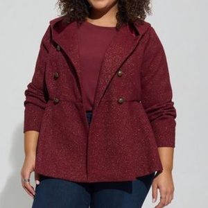 Torrid Warner Bros House of the Dragon Wool Hooded Peplum Coat